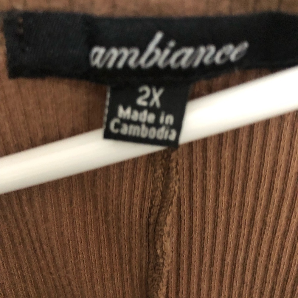 Brown Ribbed High Neck Tank Midi Dress - Picture 3 of 4